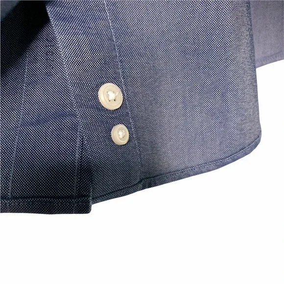LL Bean Button Down Shirt Mens 15.5 / 34 Wrinkle Resistant Traditional Fit Blue - Picture 7 of 12